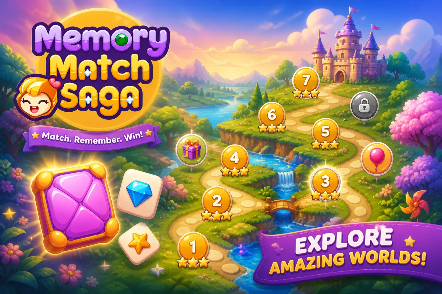 Memory Match Saga gameplay