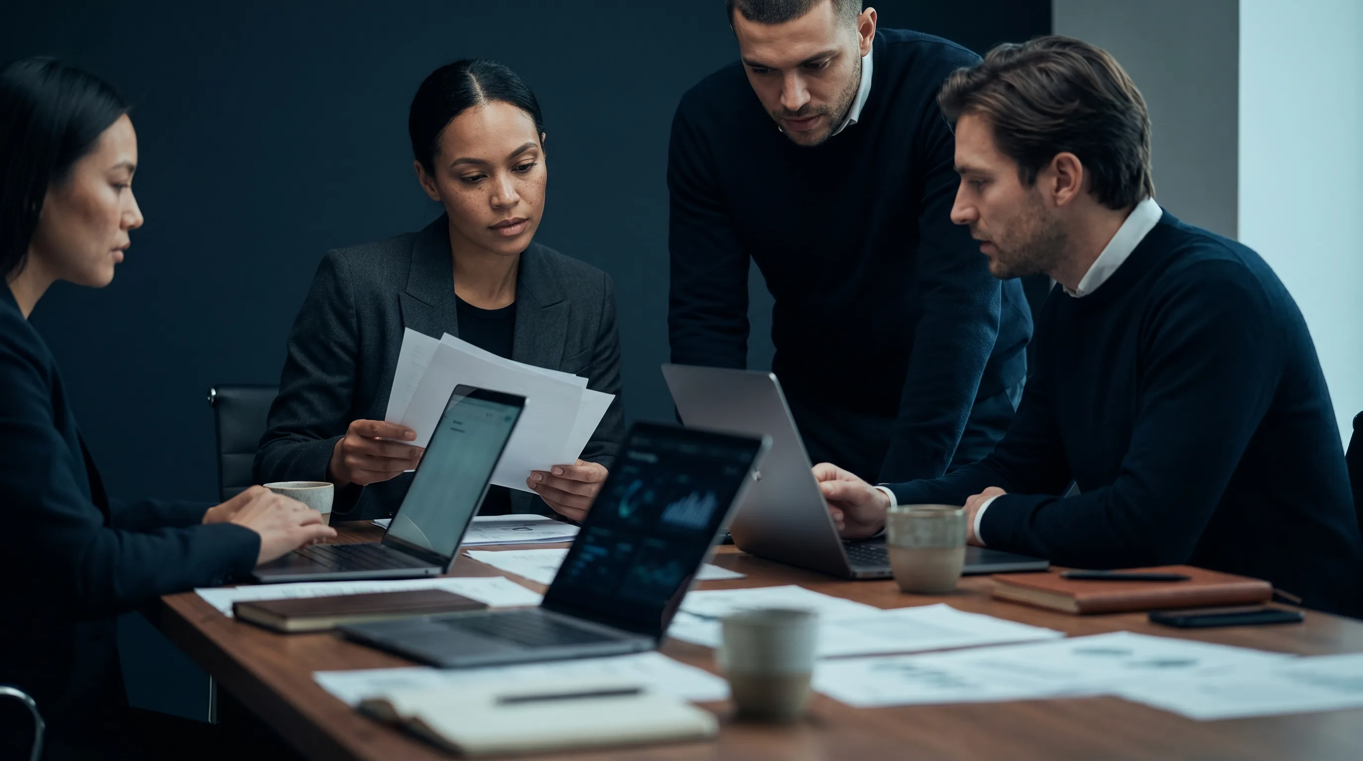 Professional team collaborating in a meeting